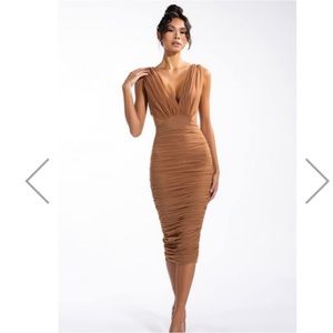 Brown midi dress